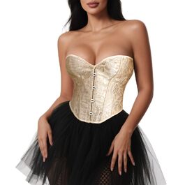 Вонмеллі Корсетний Топ-Бюстгальтер з Кружевом, Формуючий, Бежевий - Cosplay, Інтимна білизна