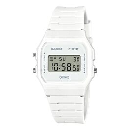 Чоловічий класичний цифровий годинник Casio F-91WB-7AEF білого кольору