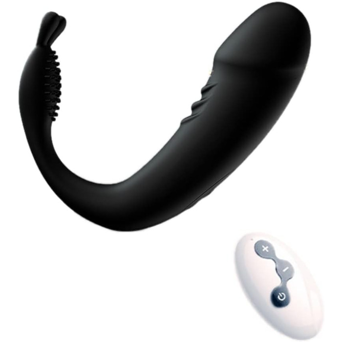 Секс-іграшка для жінок Silikon Vibrierendes Ei з пультом керування - віброяйце, вібратор для вагінального та кліторального масажу (Чорний)