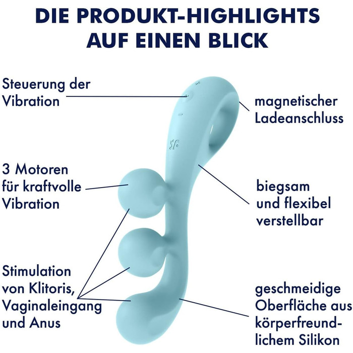 Vibrator Satisfyer Tri Ball 2 з 3 м'ячами | Стимулятор для кліторальної, вагінальної та анальної насолоди | 10 програм, водонепроникний (IPX7), 18 см