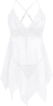 Сукня-бабідол WILLBEST фіолетового кольору з мереживом, вільний розмір, сексуальний комплект білизни з бюстгальтером та стрінгами, великі розміри, костюм (XL)