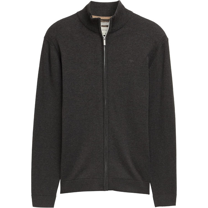 Чоловічий трикотажний кардиган Tom Tailor з бавовни, розмір XL, колір Black Grey Melange (арт. 10617)