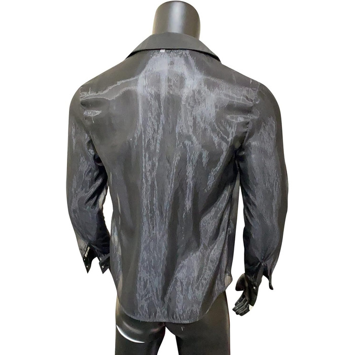 Чоловіча сорочка UNeedVog з прозорою тканини, чорна, з відкладним коміром, XL