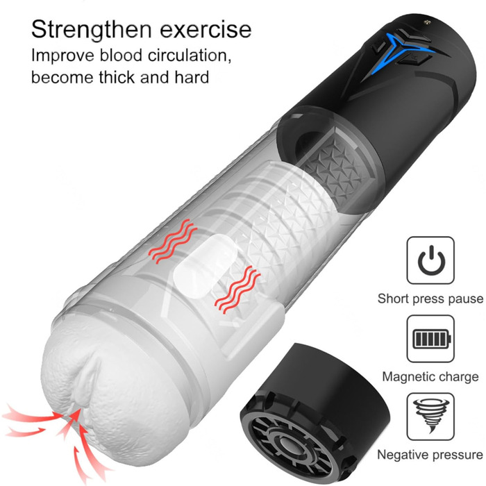 Електричний масажер для чоловіків – стимулятор пеніса з режимами всмоктування. Іграшка для дорослих