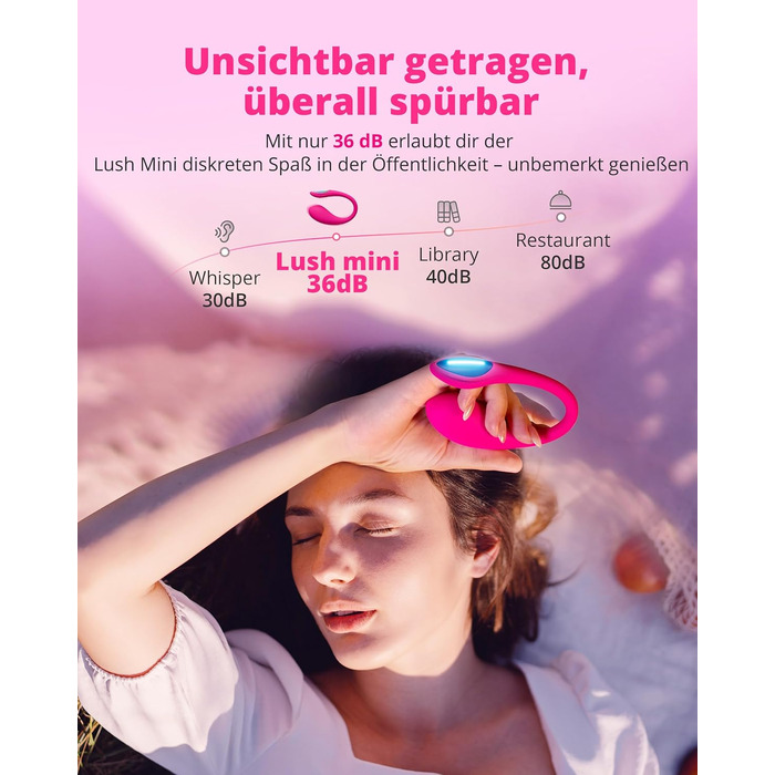 LOVENSE Lush Mini - міні-вібратор з дистанційним керуванням, 10000+ режимів, водонепроникний, для соло та парних ігор, ідеальний у подорожах