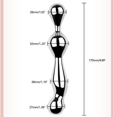 Анальний стимулятор SMGKB з нержавіючої сталі - подвійний дилда для жінок, чоловіків та пар. Стимулятор G-точки, анальні кулі. Інтимні іграшки для дорослих