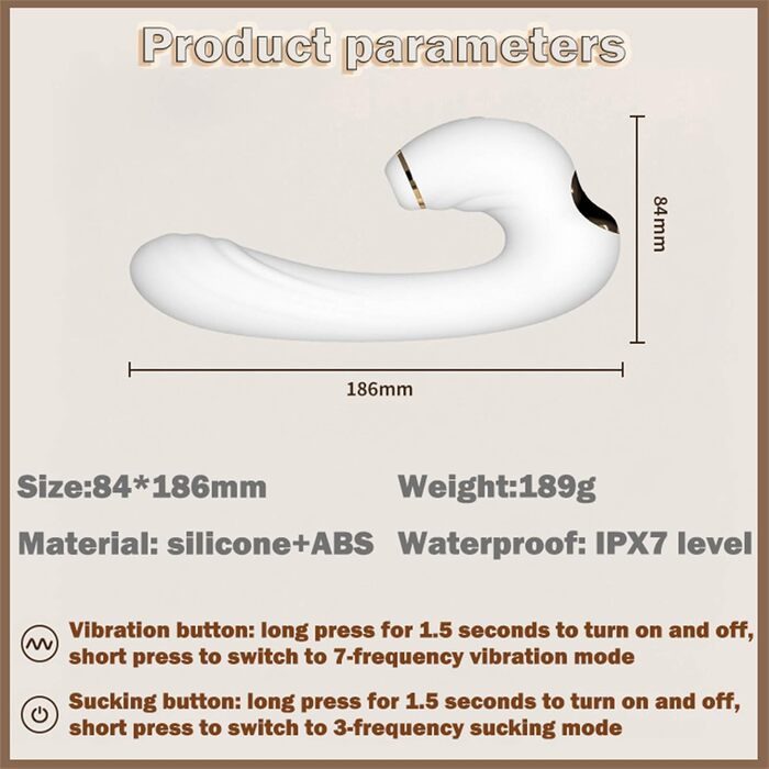 Вібратор Rabbit G-Punkt, силіконовий вібратор для жінок, кліторальний масажер з 7 режимів вібрації та 3 режимами насосу. Іграшки для дорослих, білий.