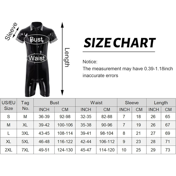Чоловічий латексний боді Maeau, костюм з еластичної шкіри, чорний, XL