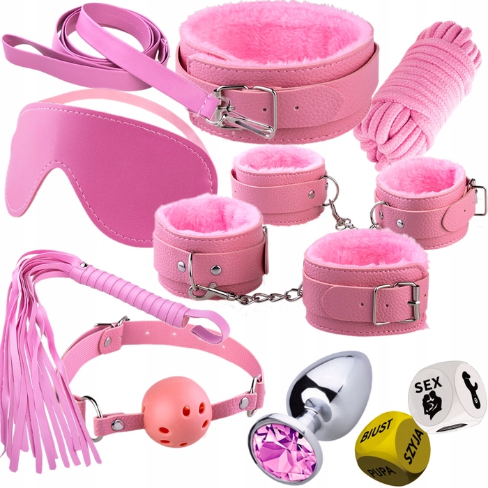 BDSM-набір Ero-Bull, рожевий, 12 предметів