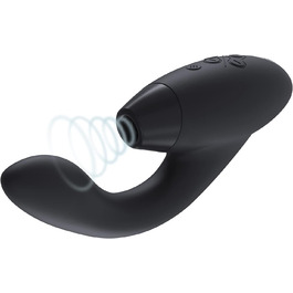 Womanizer DUO 1: Вібратор-заспокійник та стимулятор G-точки з присоскою, 12 рівнів інтенсивності, чорний/золотий