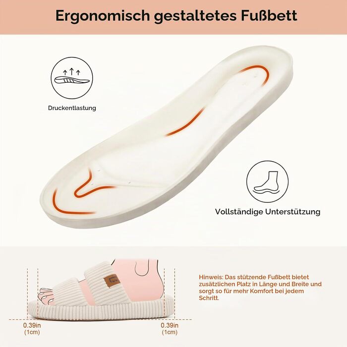 Жіночі домашні капці LongBay з ефектом пам'яті (Memory Foam), відкритий носок, зручні тапочки-сліпери з двома ремінцями, бежеві, розмір 38/39 EU