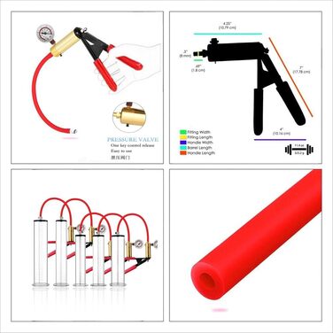 Vakuumна помпа для збільшення статевого члена з манометром, чоловіча іграшка для дорослих, помпа для статевого члена, вакуумна помпа, розширювач, для мастурбації, доросла іграшка, 23*3,9 см