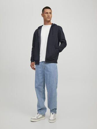 Чоловіча однотонна куртка-худі з капюшоном JACK & JONES, чорна, розмір M