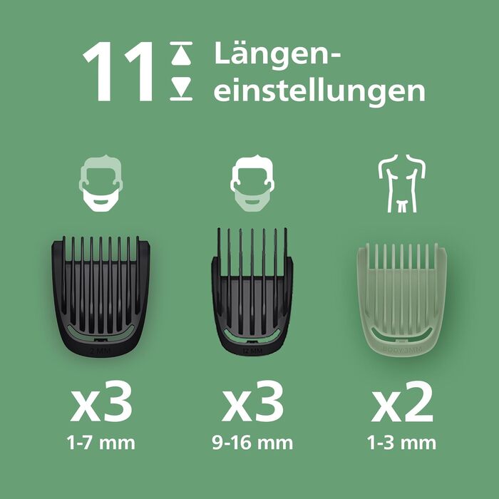 Універсальний тример Philips Multigroom Series 5000 MG5918/15 10-в-1 для бороди, волосся та тіла, самозагострювальні металеві леза, 11 налаштувань довжини (0,5–16 мм)