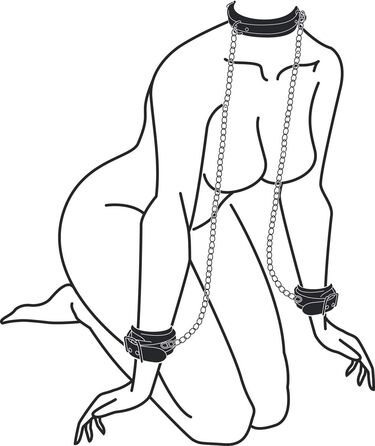 EasyToys Набори наручників з штучної шкіри, регульовані, 80 см, діаметр 11-28 см - для ролей Domina/Dominus