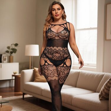 Німія: Сексуальний мереживний боді для жінок, мереживний боді-корсет, універсальний розмір (0-18), прозорий боді для вечірок та клубів