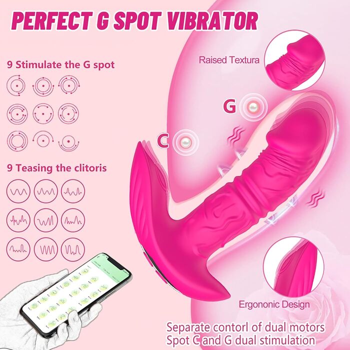 Вібратор-телескоп ChicLSQ з пультом керування через додаток, 9 режимів, для стимуляції G-точки та клітора, сексуальні іграшки для жінок та пар