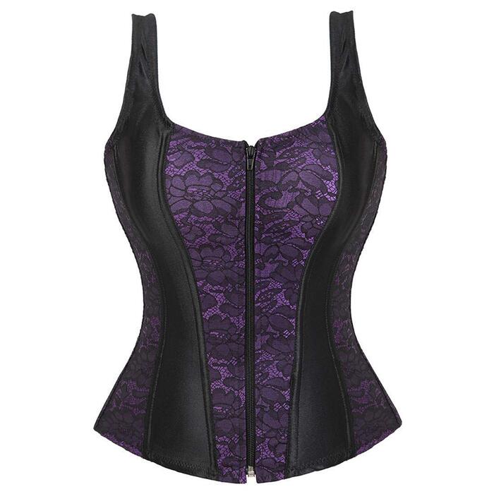 Корсет жіночий Jutrisujo готичний з відкритими плечима, бюстгальтер-топ, фіолетовий, 3XL, 2928