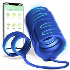 Електричний мастурбатор для чоловіків з 9 вібраційними режимами та керуванням через додаток, стимулятор головки, мастурбатор для інтенсивної стимуляції (синій)