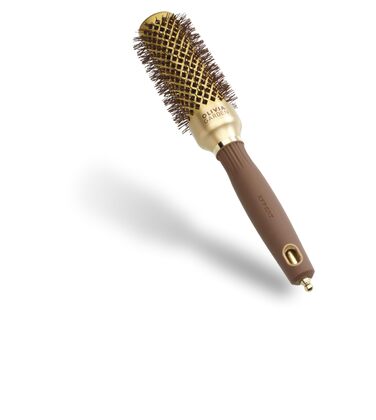 Керамічна кругла щітка для волосся Olivia Garden Expert Blowout Shine Gold & Brown, 35 мм — антистатична для гладких та блискучих локонів