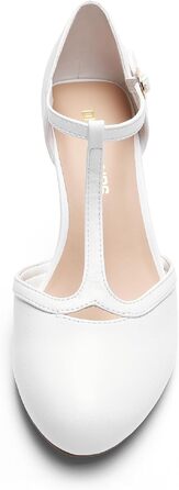 Жіночі туфлі-човники Dream Pairs з Т-подібним ремінцем, білі, розмір 39 EU