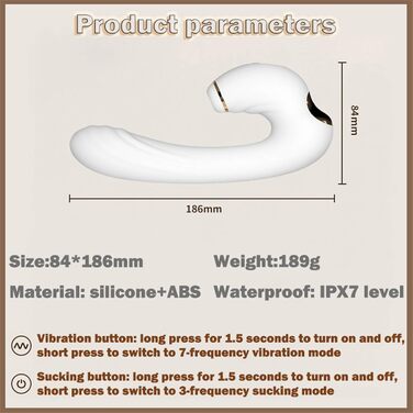 Вібратор Rabbit G-Punkt, силіконовий вібратор для жінок, кліторальний масажер з 7 режимів вібрації та 3 режимами насосу. Іграшки для дорослих, білий.