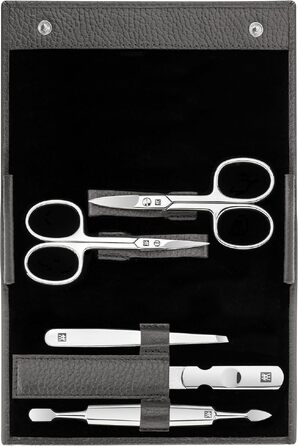 Набір для манікюру та педикюру ZWILLING Premium Edition (5 предметів), нержавіюча сталь, шкіряний футляр, сірий