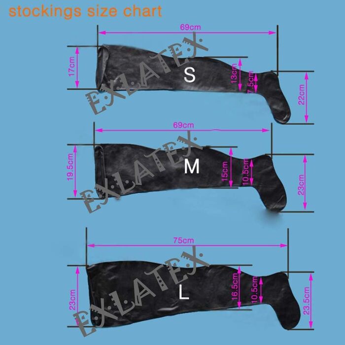 Чулки латексні жіночі, довгі до стегна, чорні (Fetish)