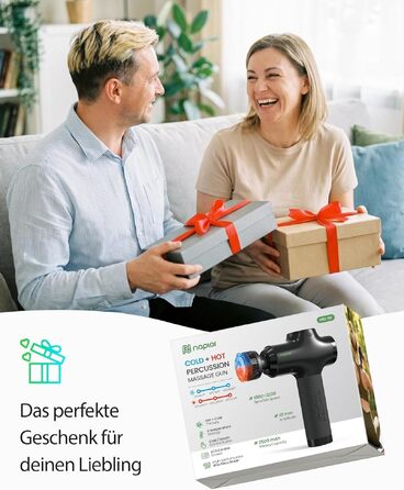 Перкусійний масажер Naplor Massage Gun з функціями підігріву та охолодження для м'язів