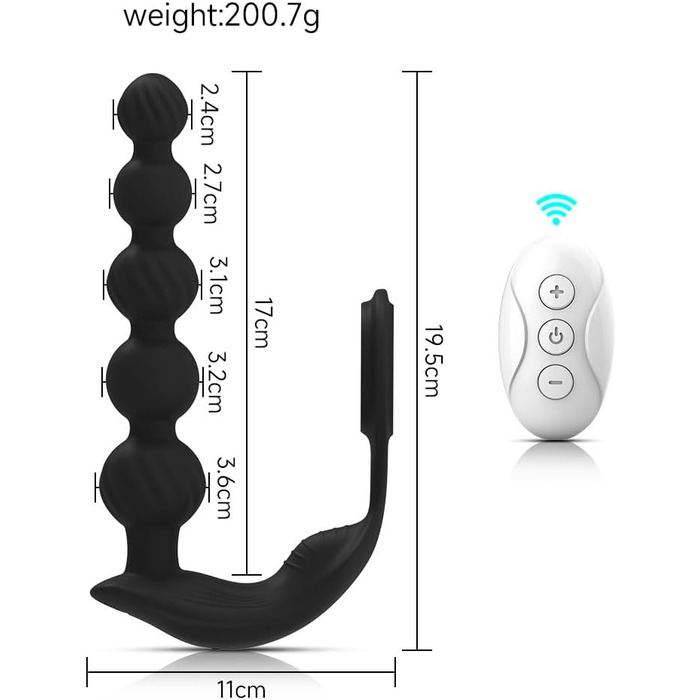 Анальні вібратори для чоловіків NAIXBTY з простатичним масажером, кільцем для пеніса та анальними кульками. 10 режимів вібрації, Butt Plug, секс-іграшки для чоловіків