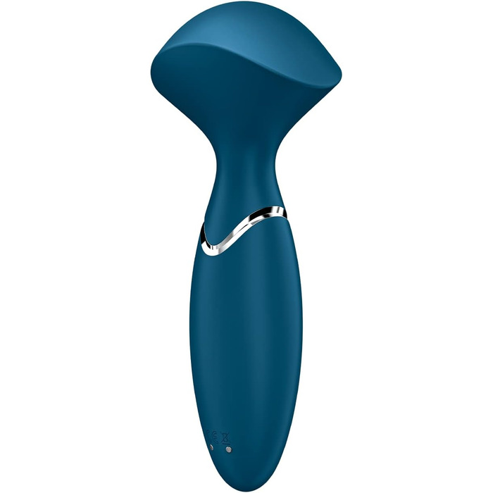 Вібратор Satisfyer Mini Wand-er: 12 програм, водонепроникний (IPX7), медичний силікон, для жіночих масажів та еротичних розваг, блакитний