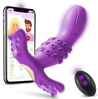 Вібратор для жінок з пультом дистанційного керування та додатком, анальний вібратор з 9 режимів, модель 