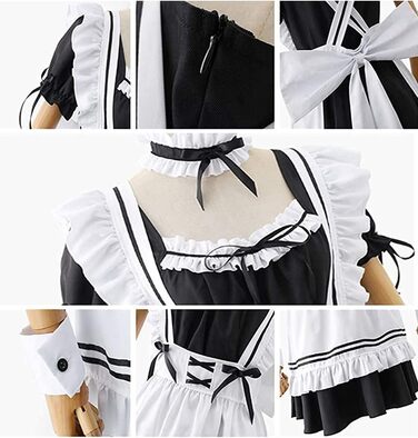 Костюм горничної в стилі аніме, чорний, XL. Комплект для косплею та Хелловін