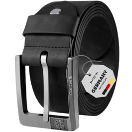 Шкіряний чоловічий ремінь Premium Made in Germany, натуральна шкіра, 40 мм, чорний (кавіар), 100 см (загальна довжина 115 см) для джинсів та костюмів, у подарунковій коробці