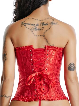 Корсетний топ SLIMBELLE для повного бюсту: готичний корсет з мереживом та шнурівкою, бюстгальтер-корсет, Tanga (L, Бордовий)