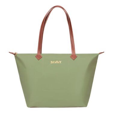 Жіноча сумка-шопер Tote Bag великого розміру, водонепроникна нейлонова сумка на плече з блискавкою, складана легка сумка для роботи, навчання, покупок та подорожей (Авокадо Зелений)