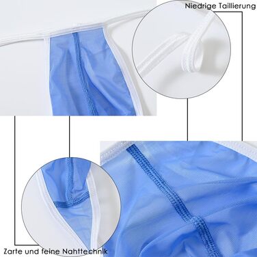 Сексуальна чоловіча білизна BIATWOWR: прозорі стрінги з дихаючого матеріалу, м'які, кольори: помаранчевий, жовтий, блакитний, розмір 3XL