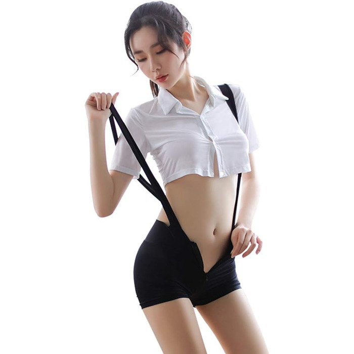 Костюм школярки YOMORIO: сексуальний комплект з сорочкою та шортами з бретелями