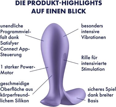 Анальний вібратор Satisfyer Intensity Plug - компактний, водонепроникний (IPX7) | Сильний, з пультом керування | Силікон для чоловіків та жінок | 11,3 см