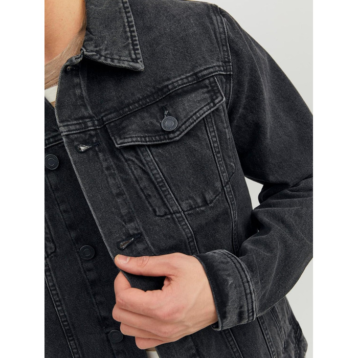 Чоловіча джинсова куртка JACK & JONES чорного кольору, розмір XXL