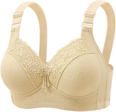 3er комплект бюстгальтерів без кісточок Push Up для великих грудей (90B) - чорний, бежевий, червоний