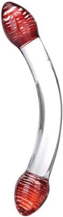 Glas Head Double Dildo Red Rot 1 Stück (1er Pack) - Секс-іграшка для пар, червоний, скляна головка