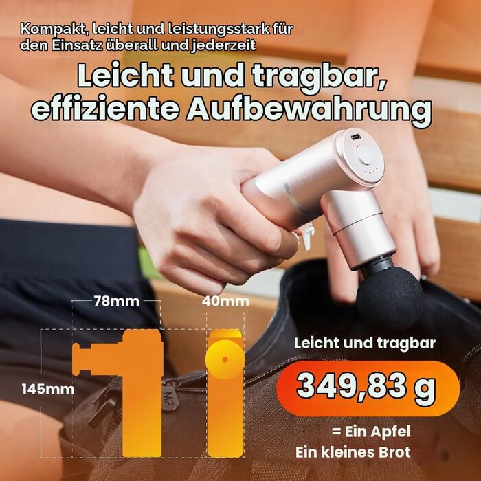Міні-перкусійний масажер PISOOKA X Mini Massage Gun (66W) — компактний та легкий (350г) масажний пістолет для глибокого масажу м'язів, шиї та спини, 4 насадки, USB-C, сріблястий