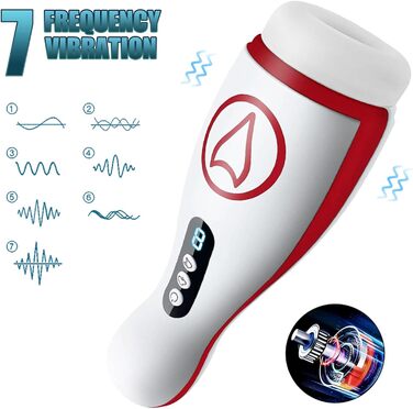 Електричний мастурбатор для чоловіків QgLust з 7 режимами вібрації та 7 режимами всмоктування, з інтегрованою голосовою взаємодією