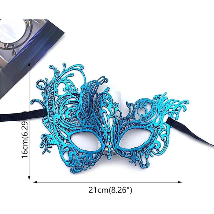 Маска для обличчя WAJJWI 5 шт. - маскарадна маска для жінок, вечірка, косплей, Новий рік, святкова маска для костюма, мереживна маска для клубу