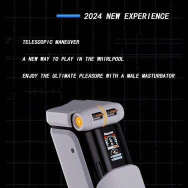 Електричний мастурбатор для чоловіків з 8 рівнями телескопічності та 5 режимами вібрації - ABS+PC+Гума+TPE
