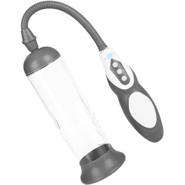 Електрична чоловіча помпа, 21 см, водонепроникна (IPX7), перезаряджувана, 4 режими та 4 інтенсивності, 2 манжети, міцні матеріали