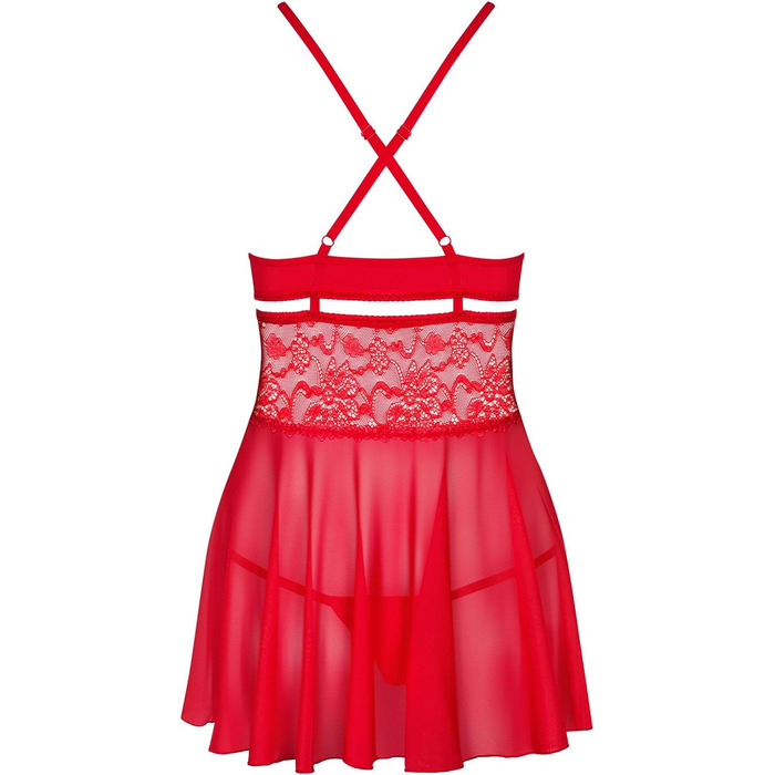 Babydoll Obsessive з шнурком для жінок, червоний, L-XL