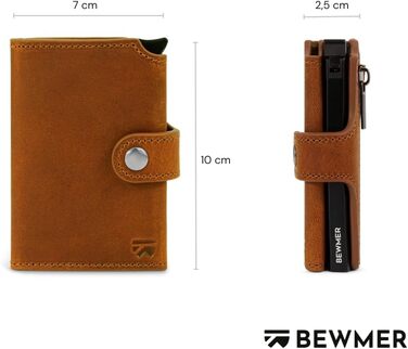 Слім-гаманець BEWMER v2 з RFID-захистом та монетницею для чоловіків та жінок, картхолдер з антиклонінгом для купюр та 9 кредитних карток (Кофе-чорний)