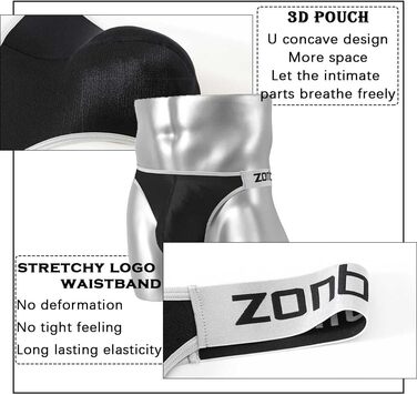 Танга чоловічі BIATWOWR з м'якої та зручної тканини, танга для чоловіків (Чорно-синій, XL)